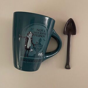 Disney Haunted Mansion Teal Mug with Shovel Spoon